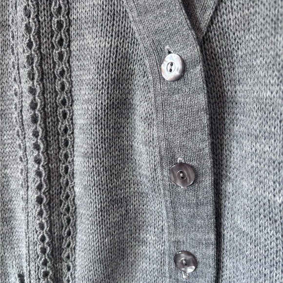 Vintage Collage Point Acrylic Knit Cardigan Sweater - Picture 3 of 4